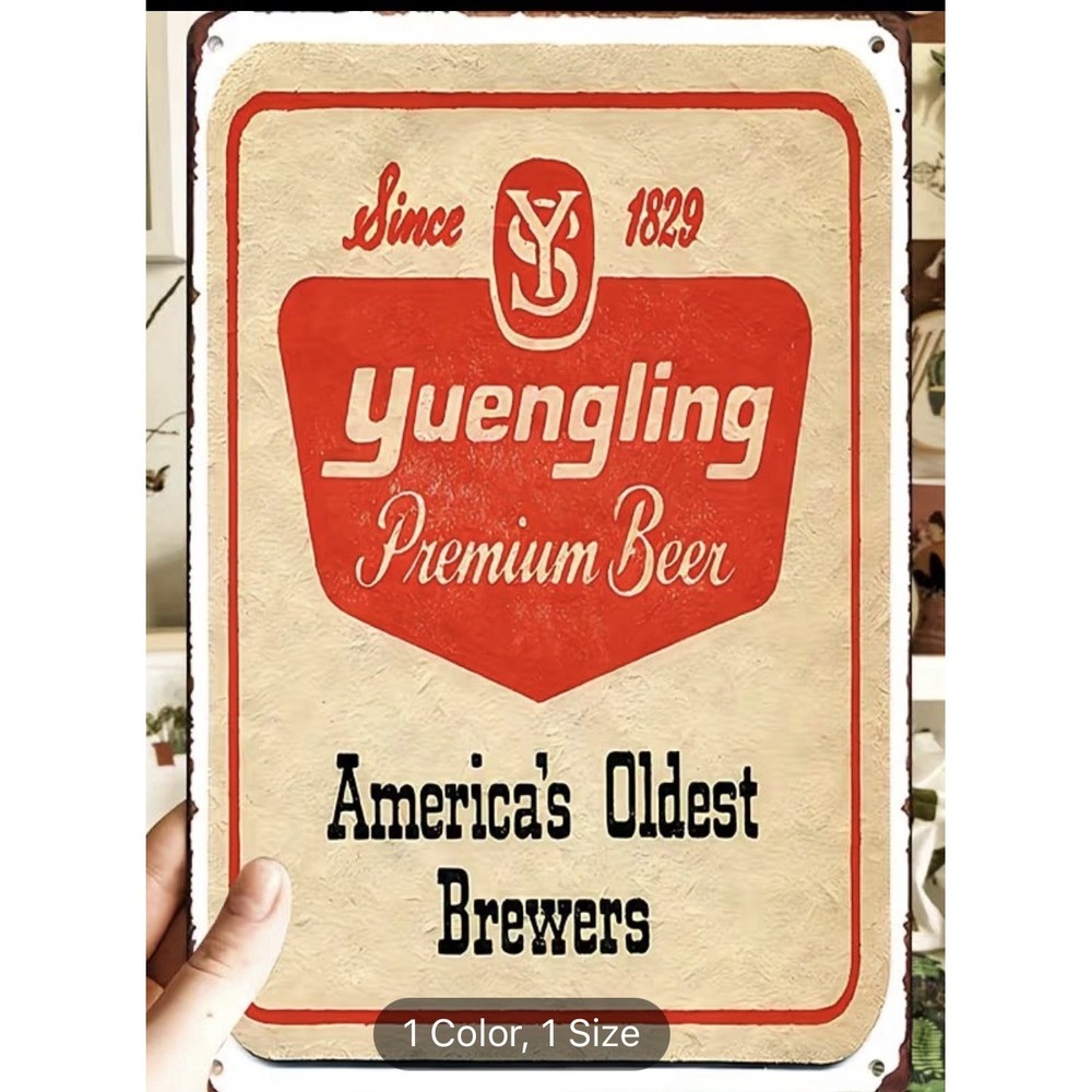 Vintage Yuengling Premium Beer Tin Metal Sign 8x12 New Bar Man Cave Garage Den